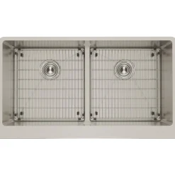 Elkay Crosstown 36" Stainless Steel Farmhouse Kitchen Sink for Interchangeable Apron, 50/50 Double Bowl, 16 Gauge, Polished Satin, CTXFA34179C