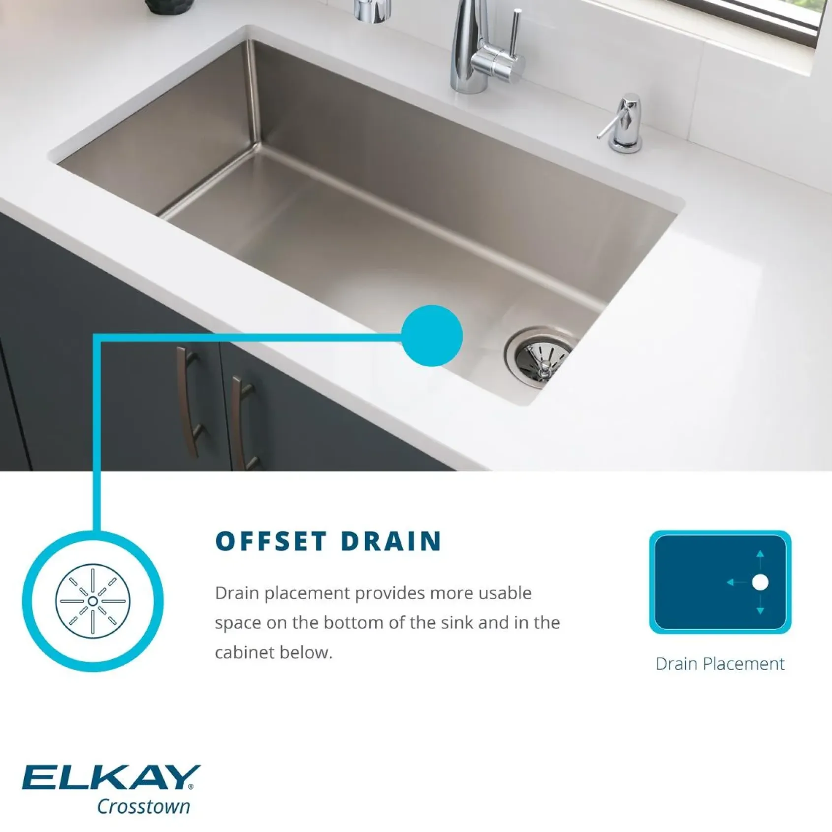 Elkay Crosstown 36" Stainless Steel Farmhouse Kitchen Sink, 50/50 Double Bowl, 18 Gauge, Polished Satin, ECTRUFA32179C