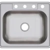Elkay Dayton 25" Stainless Steel Kitchen Sink, Satin, 4 Faucet Hole, D125224
