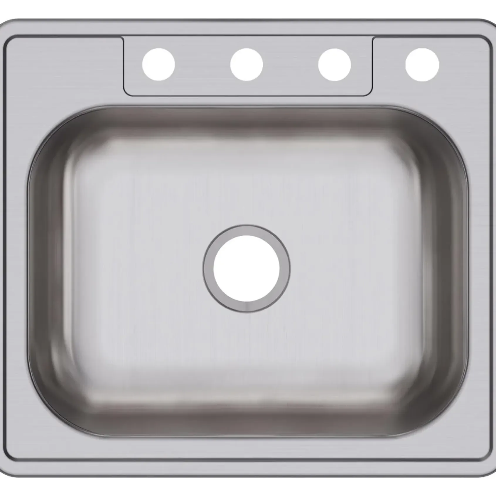 Elkay Dayton 25" Stainless Steel Kitchen Sink, Satin, 4 Faucet Hole, D125224