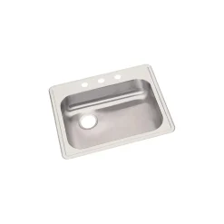 Elkay Dayton 25" Stainless Steel Kitchen Sink, Satin, 4 Faucet Hole, GE12521L4