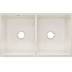 Elkay 33" Fireclay Farmhouse Kitchen Sink, 50/50 Double Bowl, Biscuit, SWUF32189BI