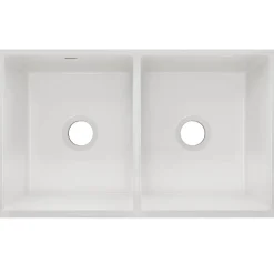Elkay 33" Fireclay Farmhouse Kitchen Sink, 50/50 Double Bowl, White, SWUF32189WH