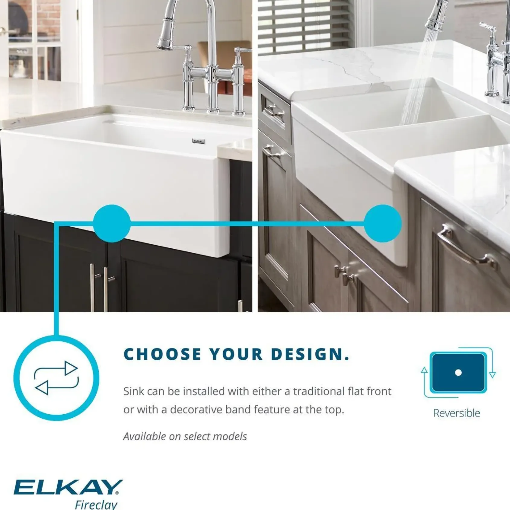 Elkay 30" Fireclay Farmhouse Kitchen Sink, White, SWUF28179WH