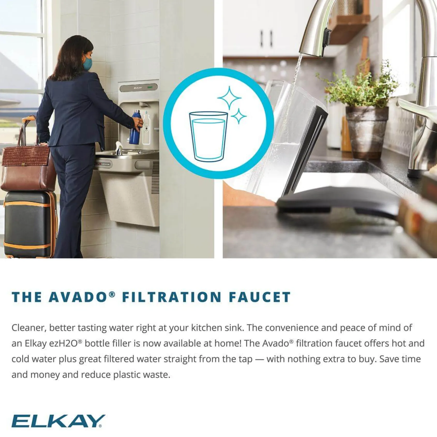 Elkay 33" Fireclay Farmhouse Sink Kit with Faucet, 50/50 Double Bowl, White, SWUF32189WHFLC