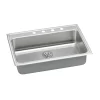 Elkay Lustertone Classic 31" Drop In/Topmount Stainless Steel ADA Kitchen Sink, Lustrous Satin, 3 Faucet Holes, Perfect Drain, LRADQ312265PD3