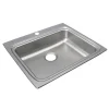 Elkay Lustertone Classic 25" Drop In/Topmount Stainless Steel ADA Kitchen Sink, Lustrous Satin, 3 Faucet Holes, LRAD2522653