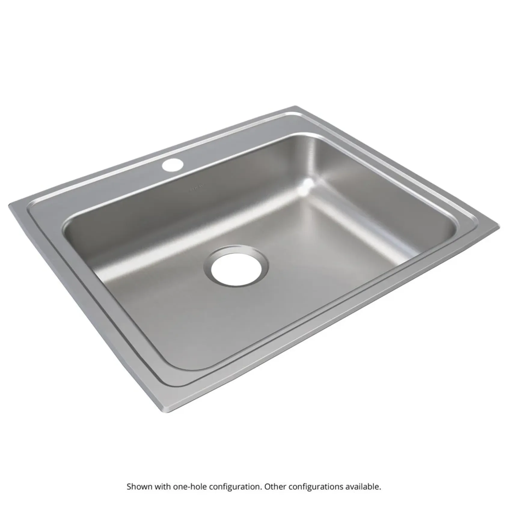 Elkay Lustertone Classic 25" Drop In/Topmount Stainless Steel ADA Kitchen Sink, Lustrous Satin, 1 Faucet Hole, LRAD2521551