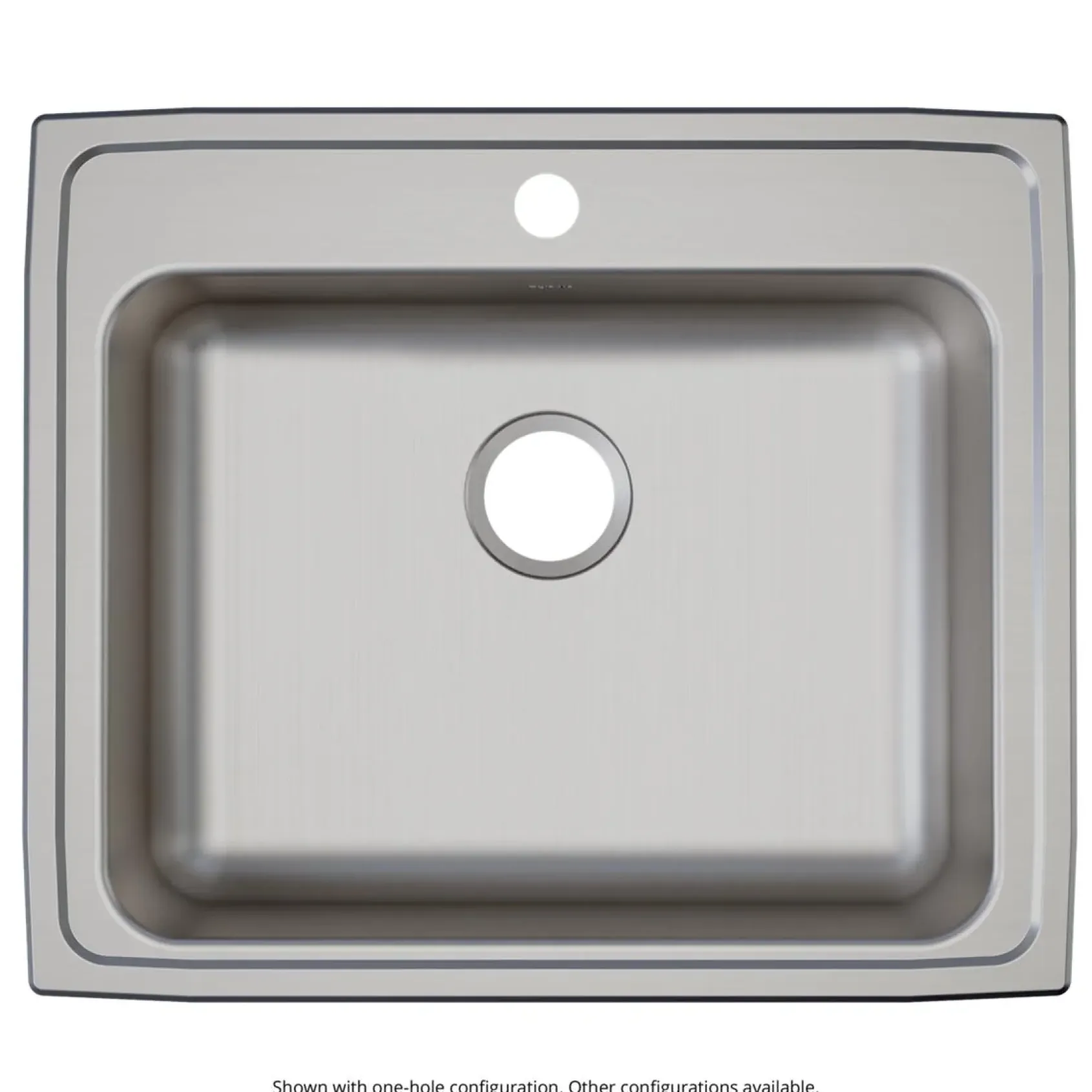 Elkay Lustertone Classic 25" Drop In/Topmount Stainless Steel ADA Kitchen Sink, Lustrous Satin, 1 Faucet Hole, LRAD2521551