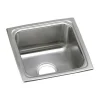 Elkay Lustertone Classic 13" Drop In/Topmount Stainless Steel Kitchen Sink, Lustrous Satin, 18 Gauge, LFR1313