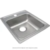Elkay Lustertone Classic 17" Drop In/Topmount Stainless Steel ADA Kitchen Sink, Lustrous Satin, No Faucet Hole, LRAD1720650