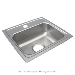 Elkay Lustertone Classic 17" Drop In/Topmount Stainless Steel ADA Kitchen Sink, Lustrous Satin, OS4 Faucet Holes, LRAD171655OS4