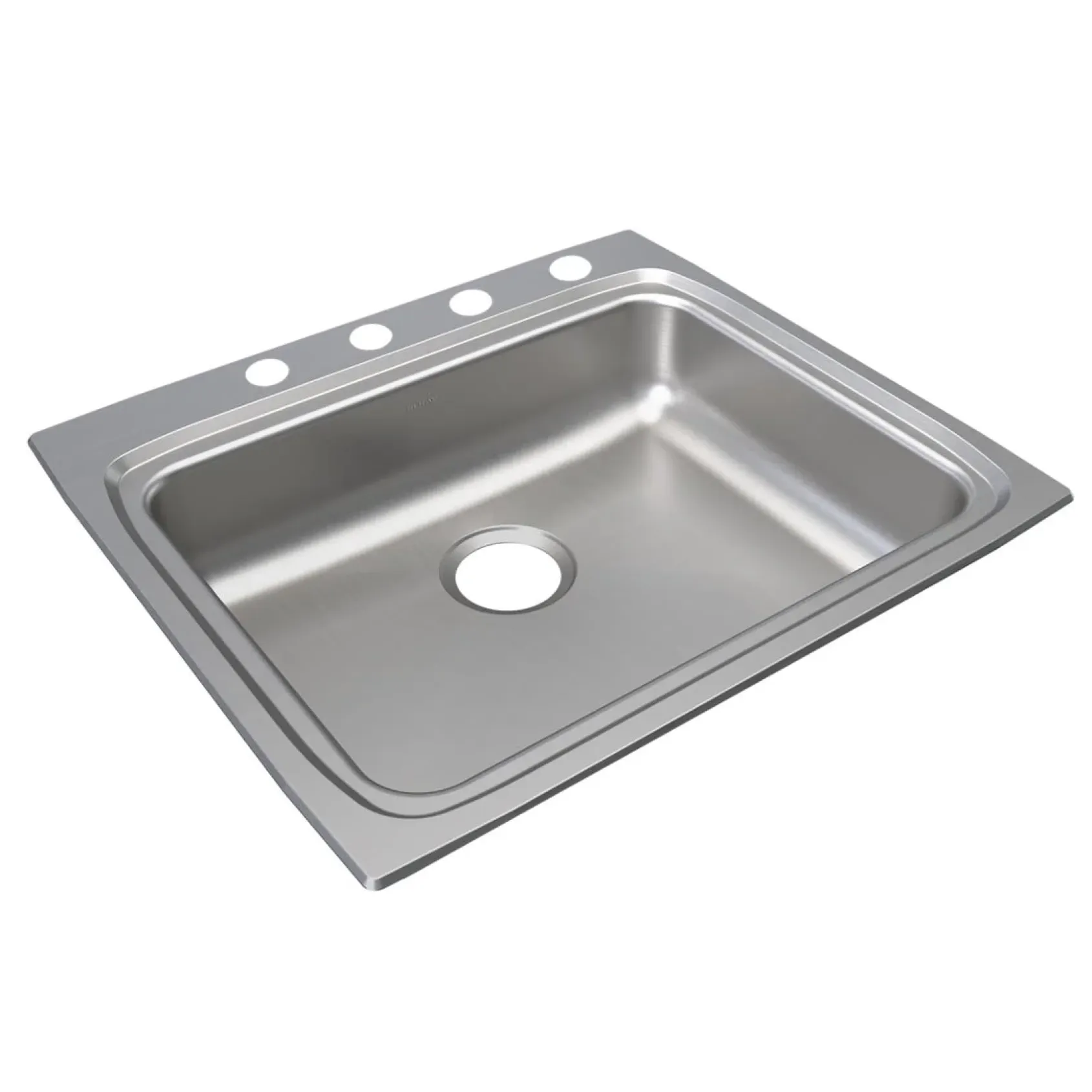 Elkay Lustertone Classic 25" Drop In/Topmount Stainless Steel ADA Kitchen Sink, Lustrous Satin, 4 Faucet Holes, LRAD2522554
