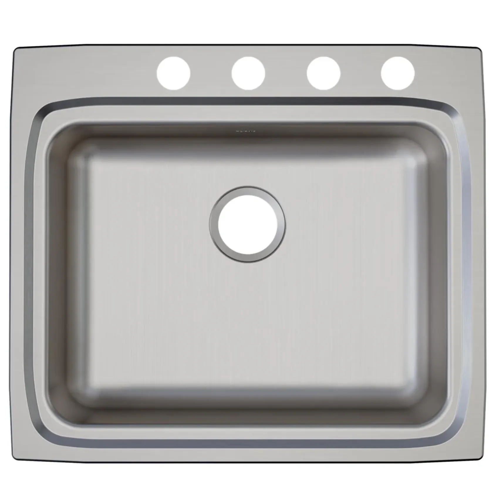 Elkay Lustertone Classic 25" Drop In/Topmount Stainless Steel ADA Kitchen Sink, Lustrous Satin, 4 Faucet Holes, LRAD2522554