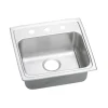 Elkay Lustertone Classic 19" Drop In/Topmount Stainless Steel ADA Kitchen Sink, Lustrous Satin, 1 Faucet Hole, LRADQ1918651