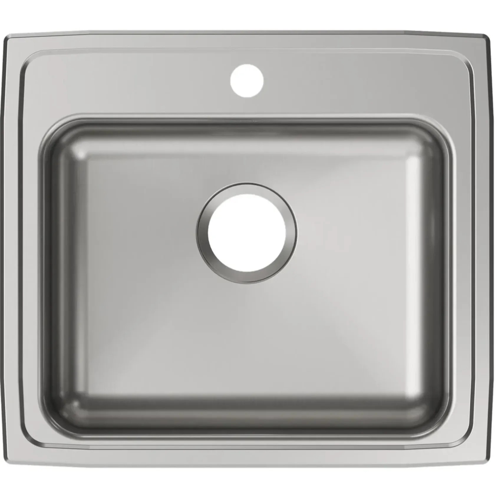 Elkay Lustertone Classic 22" Drop In/Topmount Stainless Steel ADA Kitchen Sink, Lustrous Satin, 1 Faucet Hole, LRAD2219651