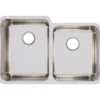 Elkay Lustertone Classic 31" Stainless Steel Kitchen Sink, 50/50 Double Bowl, 18 Gauge, Lustrous Satin, ELUH3120R
