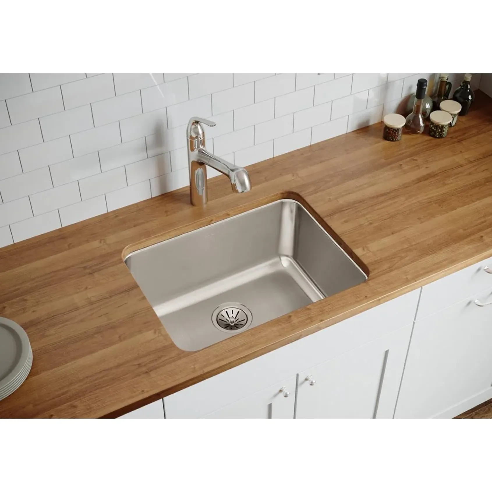 Elkay Lustertone Classic 24" Stainless Steel Kitchen Sink, 18 Gauge, Lustrous Satin, ELUH211510
