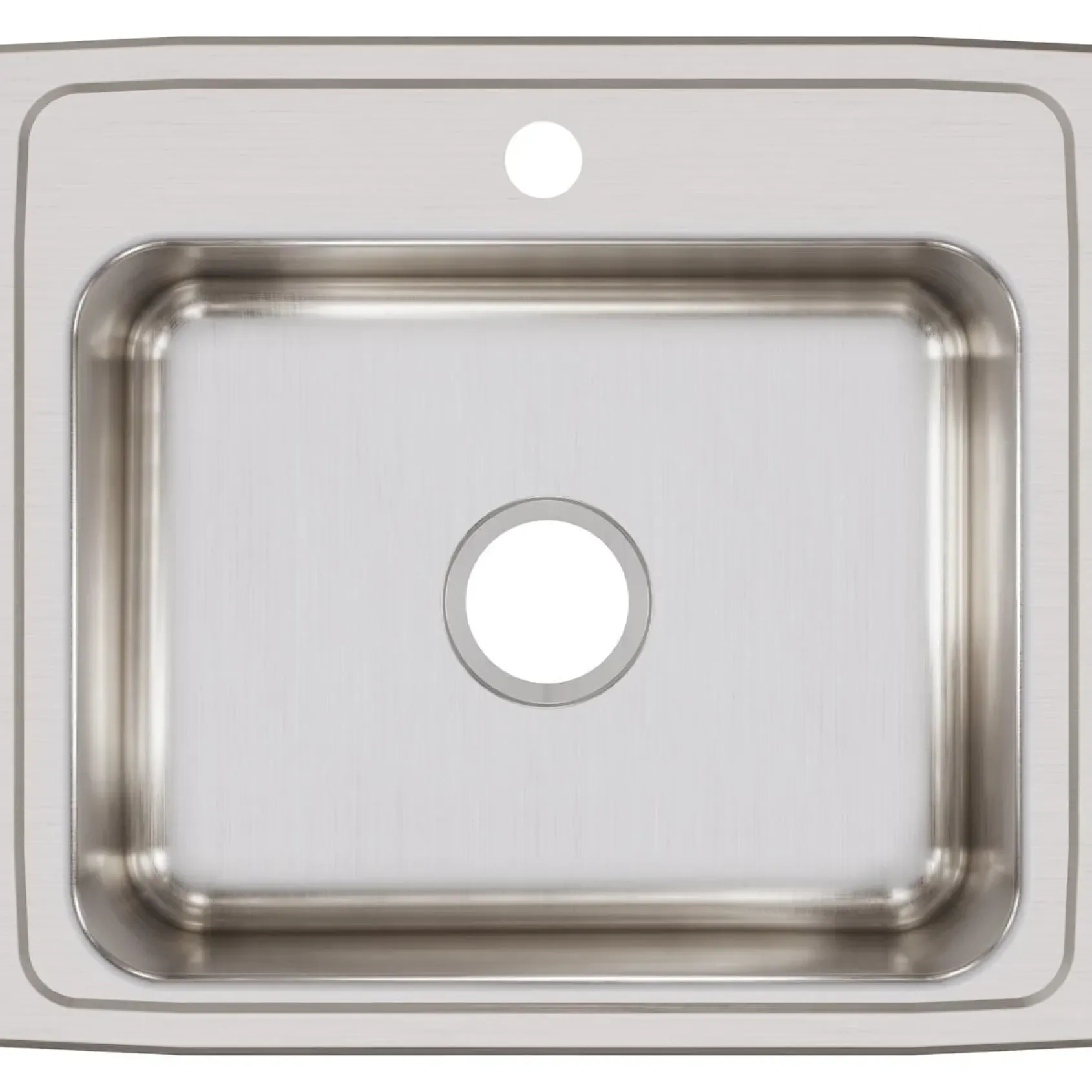 Elkay Lustertone Classic 22" Stainless Steel Kitchen Sink, 18 Gauge, Lustrous Satin, 1 Faucet Hole, LR22191