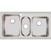 Elkay Lustertone Classic 43" Stainless Steel Kitchen Sink, 40/20/40 Triple Bowl, 18 Gauge, Lustrous Satin, 1 Faucet Hole, LGR43221