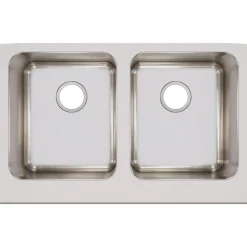 Elkay Lustertone Classic 33" Stainless Steel Farmhouse Kitchen Sink, 50/50 Double Bowl, 18 Gauge, Lustrous Satin, ELUHF3320