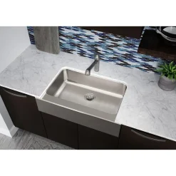 Elkay Lustertone Classic 33" Stainless Steel Farmhouse Kitchen Sink, 18 Gauge, Lustrous Satin, ELUHFS2816