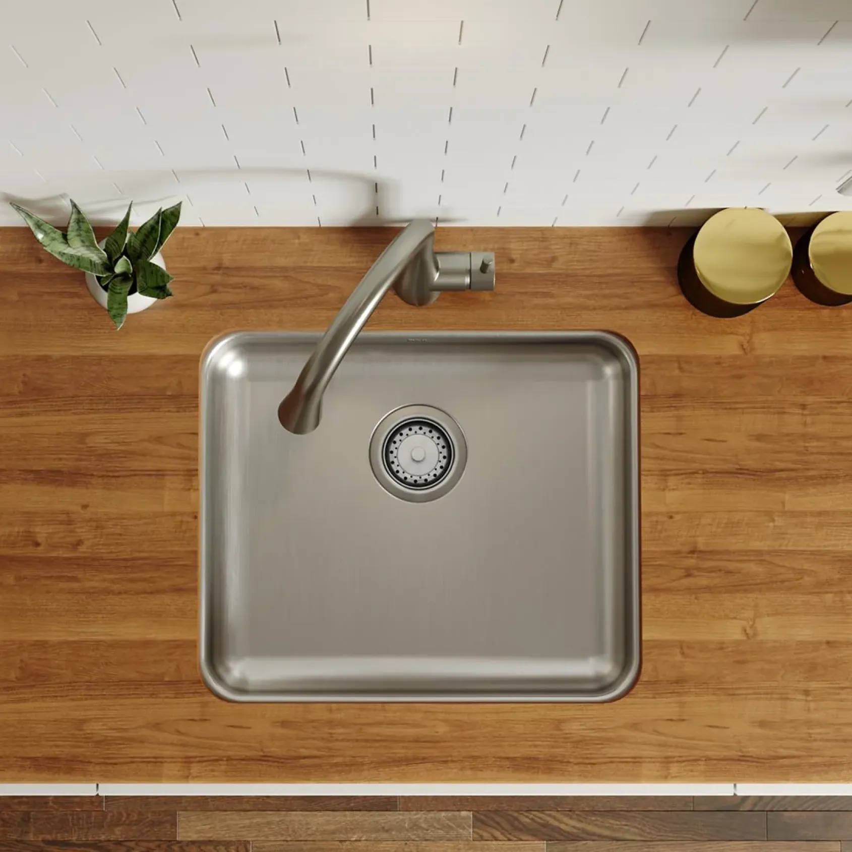 Elkay Lustertone Classic 22" Undermount Stainless Steel ADA Kitchen Sink, Lustrous Satin, 18 Gauge, ELUHAD191645