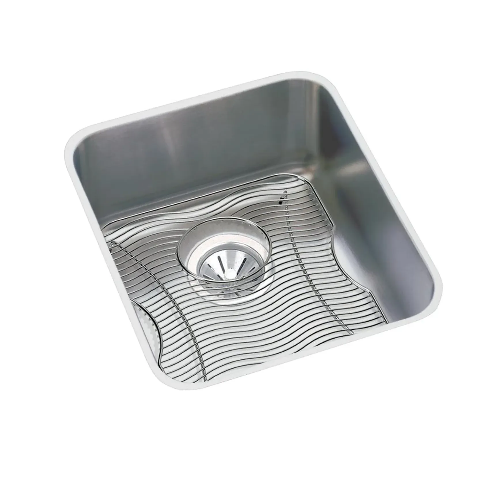 Elkay Lustertone Classic 19" Undermount Stainless Steel Kitchen Sink Kit, Lustrous Satin, 18 Gauge, ELUH1616DBG