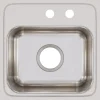 Elkay Lustertone 15" Stainless Steel Bar Sink, Lustrous Satin, 2 Faucet Holes, BLR1516MR2