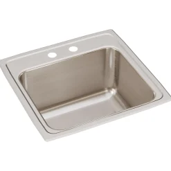 Elkay Lustertone 20" Stainless Steel Laundry Sink, Lustrous Satin, 2 Faucet Hole, DLR1919102
