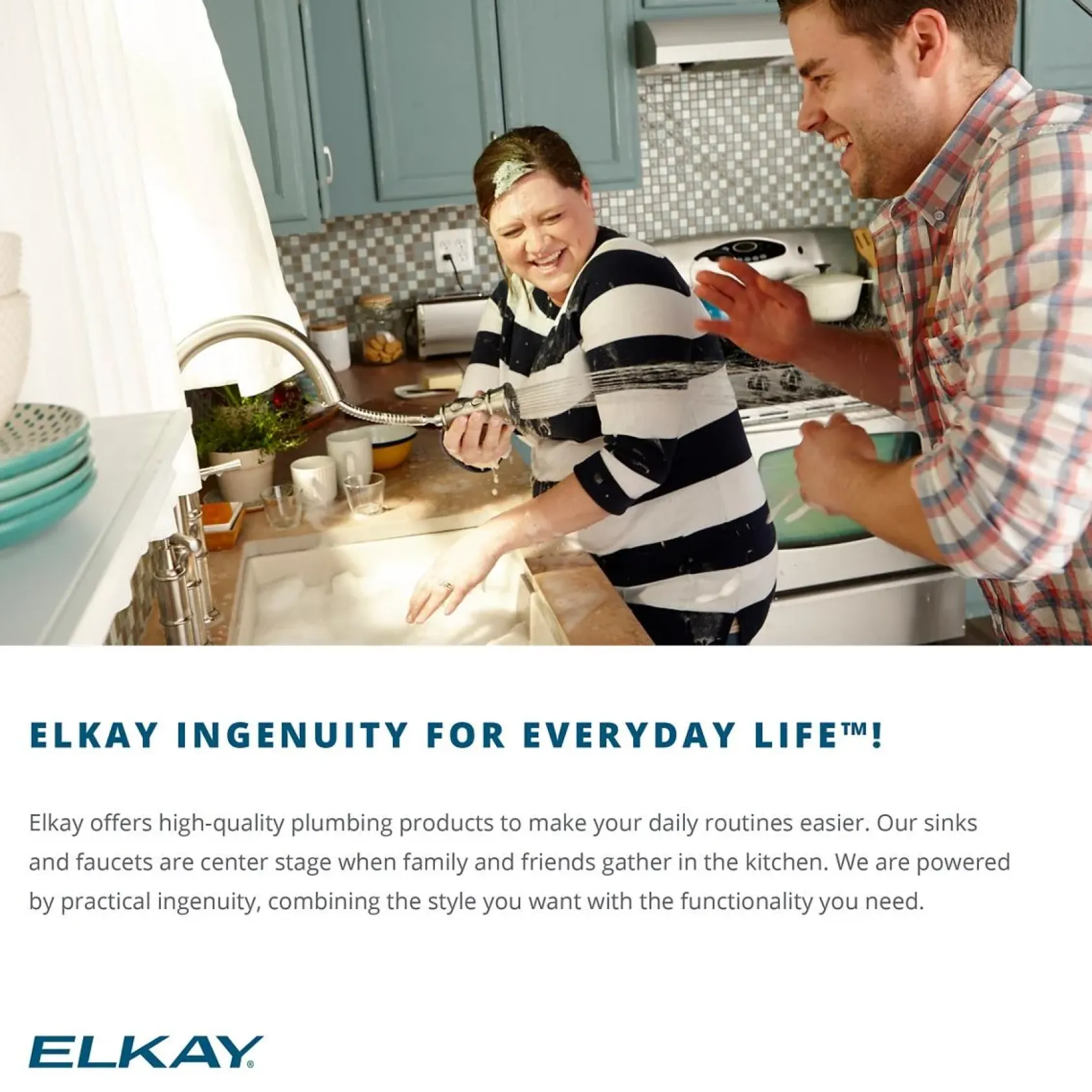 Elkay Lustertone 20" Stainless Steel Laundry Sink, Lustrous Satin, 2 Faucet Hole, DLR1919102