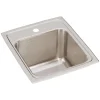 Elkay Lustertone 15" Stainless Steel Kitchen Sink, 18 Gauge, Lustrous Satin, 1 Faucet Hole, DLR1517101