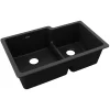 Elkay Quartz Classic 33" Undermount Quartz Kitchen Sink, 60/40 Double Bowl, Black, ELGULBO3322BK0