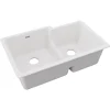 Elkay Quartz Classic 33" Undermount Quartz Kitchen Sink, 60/40 Double Bowl, White, ELGULBO3322WH0