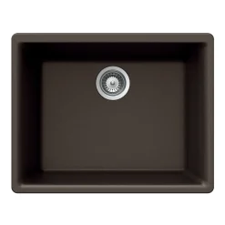 Houzer 24" Composite Granite Undermount Single Bowl Kitchen Sink, Brown, G-100U MOCHA