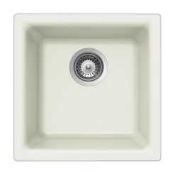 Houzer 16" Composite Granite Dual Mount Bar/Prep Sink, White, E-100 CLOUD