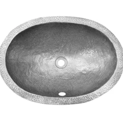 Houzer 21" Copper Flat Lip Bathroom Sink, Pewter, HW-ELI2EF