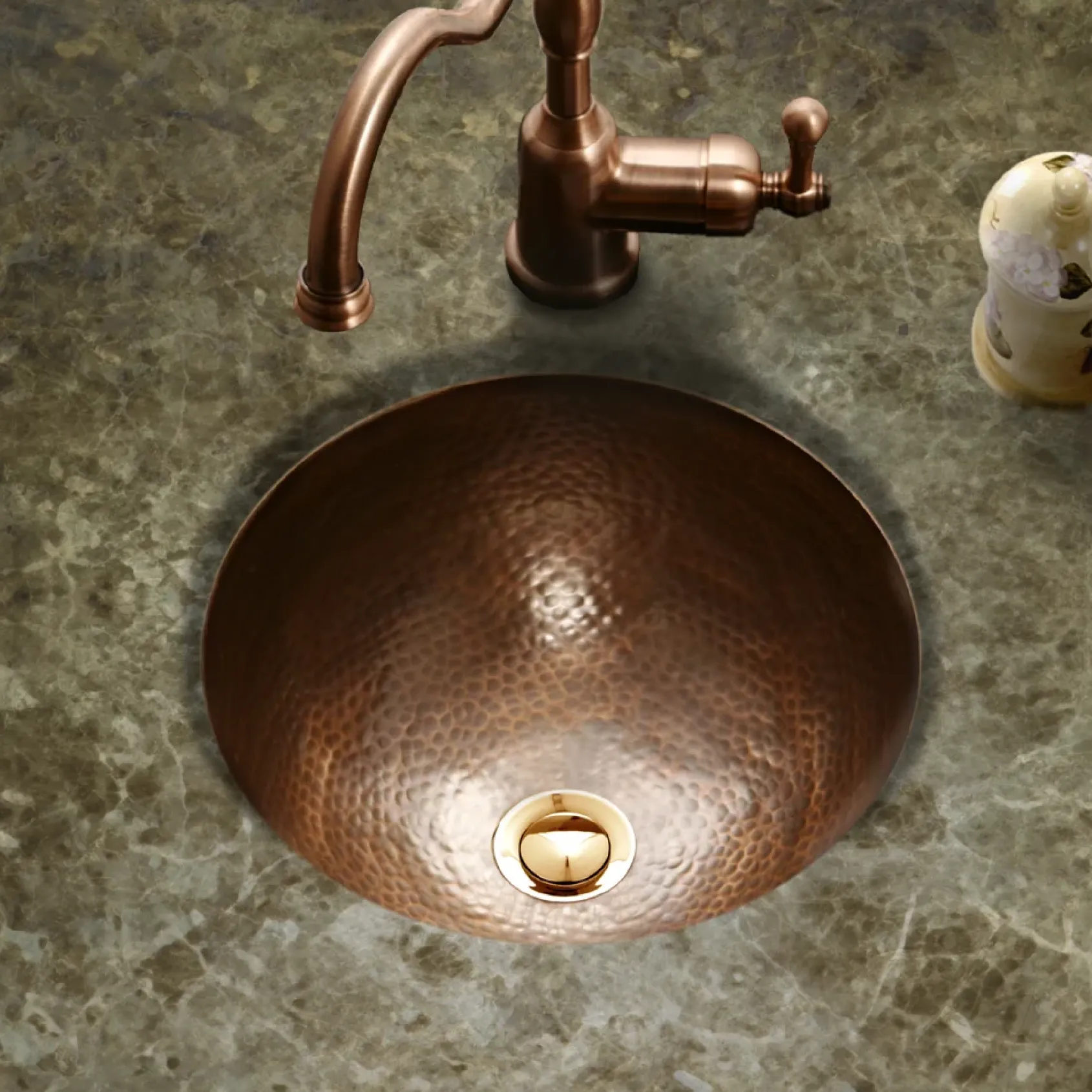 Houzer 12" Copper Flat Lip Bathroom Sink, HW-BAB1RF