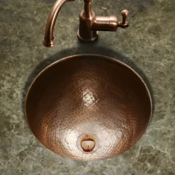 Houzer 17" Copper Flat Lip Bathroom Sink, HW-AUG1RF