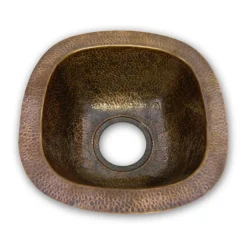 Houzer 13" Copper Flat Lip Hammerwerks Bar/Prep Sink, HW-SCH1BF