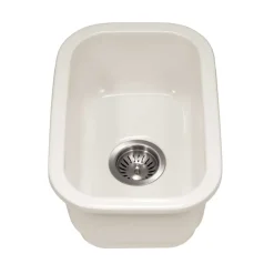 Houzer 12" Fireclay Undermount Bar Sink, Biscuit, Platus Series, PTB-1318 BQ