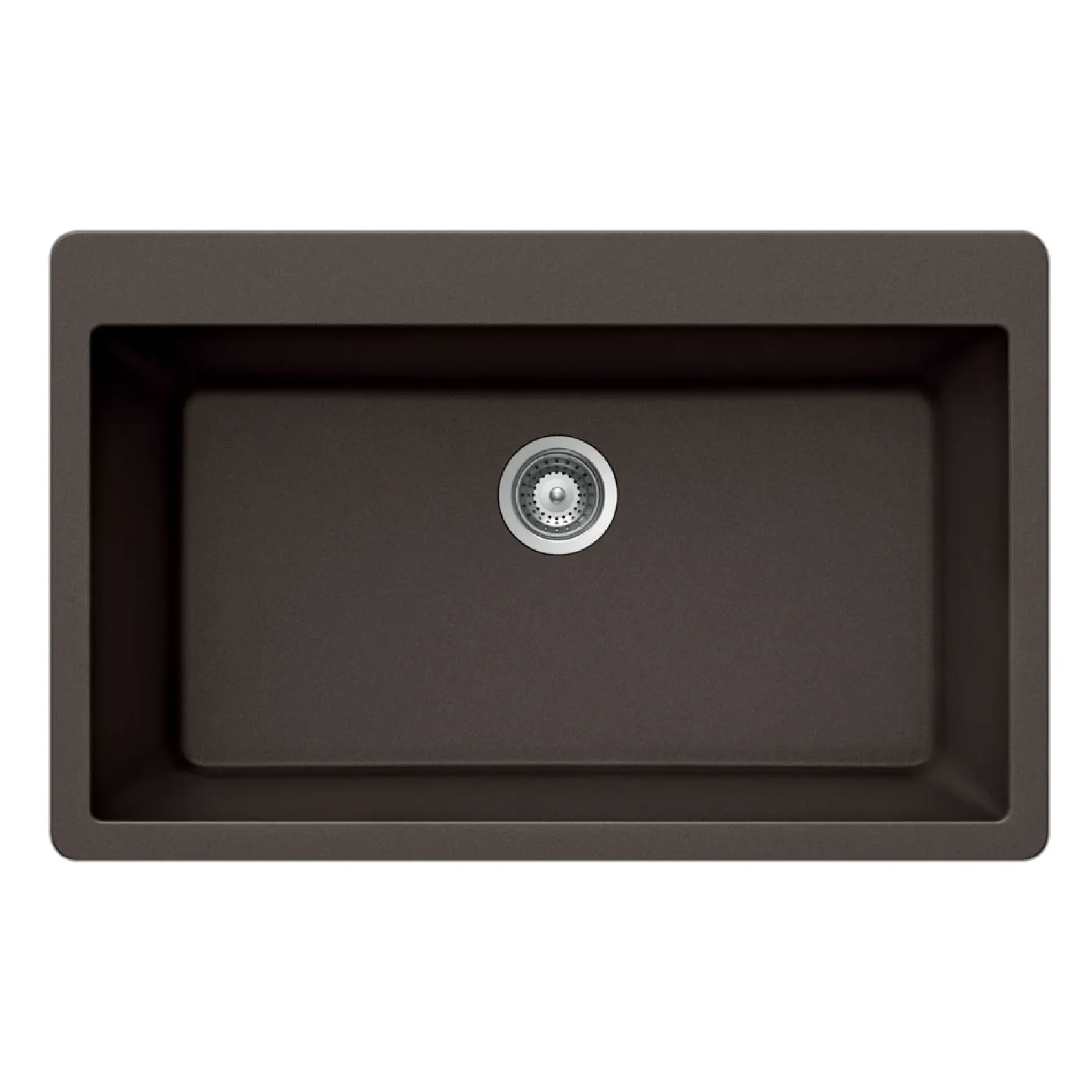 Houzer 33" Granite Topmount Single Bowl Kitchen Sink, Brown, V-100 MOCHA