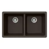Houzer 33" Granite Undermount 50/50 Double Bowl Kitchen Sink, Brown, M-200U MOCHA