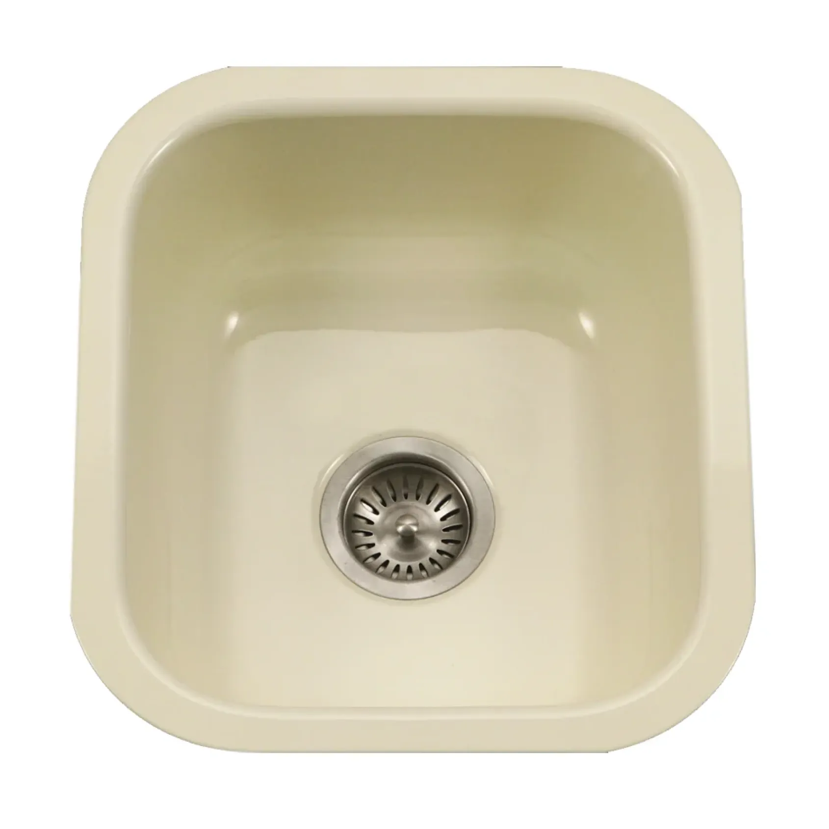 Houzer 16" Porcelain Enamel Steel Undermount Bar/Prep Sink, Biscuit, PCB-1750 BQ