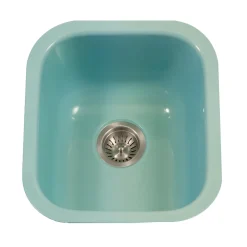 Houzer 16" Porcelain Enamel Steel Undermount Bar/Prep Sink, Green, PCB-1750 MT
