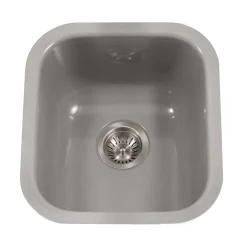 Houzer 16" Porcelain Enamel Steel Undermount Bar/Prep Sink, Gray, PCB-1750 SL