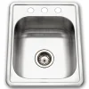 Houzer 17" Stainless Steel Topmount Bar/Prep Sink, 1722-7BS-1