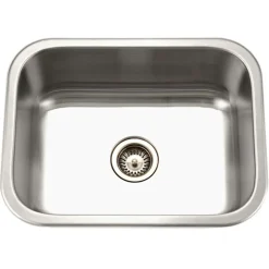 Houzer 23" Stainless Steel Undermount Single Bowl Kitchen Sink, 18 Gauge, MS-2309-1