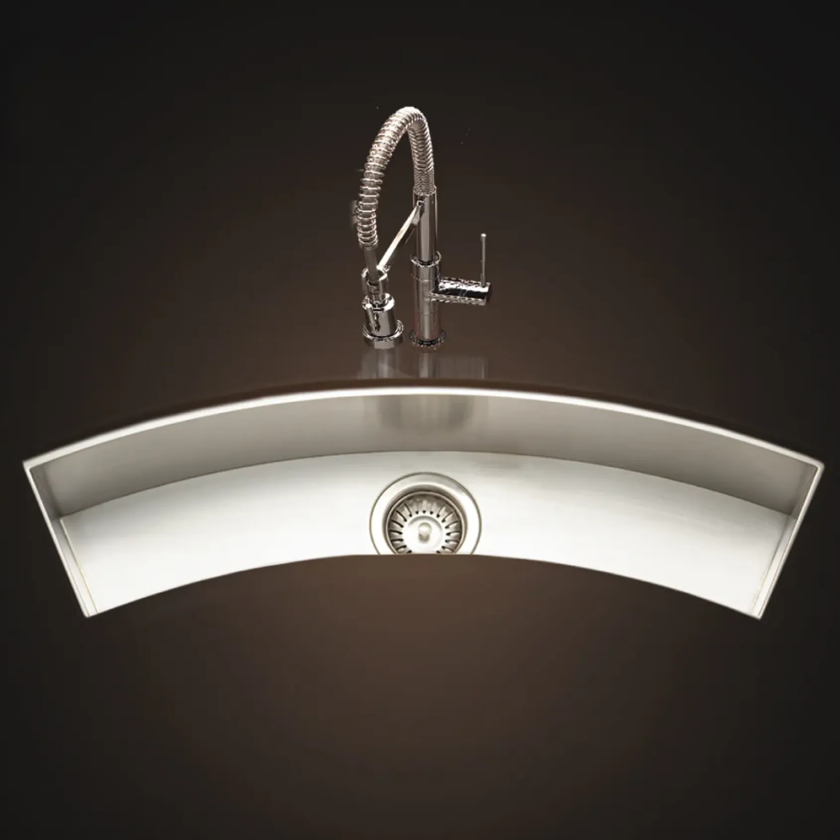 Houzer 33" Stainless Steel Undermount Bar/Prep Sink, Curved, CTC-3312