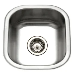 Houzer 16" Stainless Steel Undermount Club Prep/Large Bar Sink Bar Sink, MS-1708-1